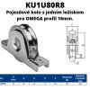 KU1U80R8 - pojezdové kolo s jedním ložiskem pro omega profil 16 mm